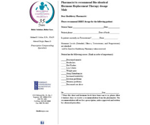 Pharmacist to Recommend Bio-identical Hormone Replacement Therapy Dosage for Men